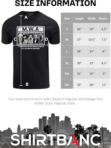 Vista 5 de ShirtBANC M.W.A. - Camisa para hombre mexicanos con actitud, icónica parodia mexicana