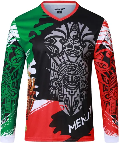 Vista 2 de Camiseta de ciclismo de montaña para hombre, manga larga, MTB Off-Road México, camisetas de descenso y motocross