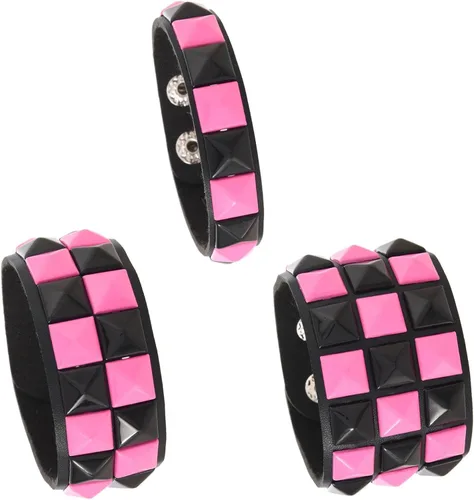 Vista 9 de 3 pulseras punk, pulseras de cuero con tachuelas, pulsera emo, pulseras góticas ajustables para hombres y mujeres