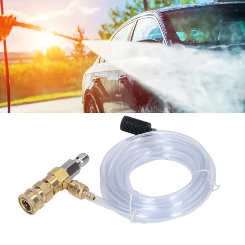 Vista 7 de Kit de inyector químico Inyector ajustable aguas abajo con tubo de 9.8 pies para lavadora a presión Accesorios 5000PSI