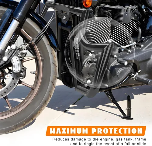 Vista 5 de protector para motor, barras de choque Highway delanteras para Softail Standard, Slim, Sport Glide, Street Bob, Fat Boy, Fat Bob, Low Rider