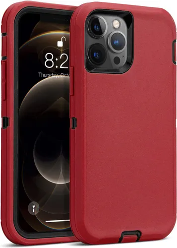 Vista 10 de MAXCURY Funda para iPhone 12, iPhone 12 Pro, fuerte 3 en 1 de protección de cuerpo completo, funda de goma de silicona resistente a prueba de golpes