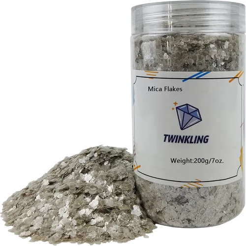 Vista 7 de TWINKLING Copos de mica de color natural, copos dorados, hoja de purpurina de copos de mica para manualidades de resina de bricolaje, arte de uñas