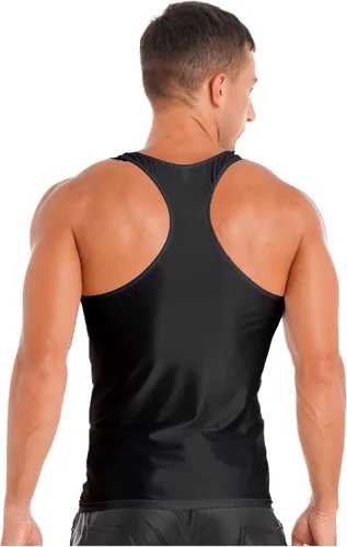 Vista 5 de YONGHS Camisetas sin mangas brillantes brillantes para hombre, para gimnasio, musculación, fitness, sin mangas
