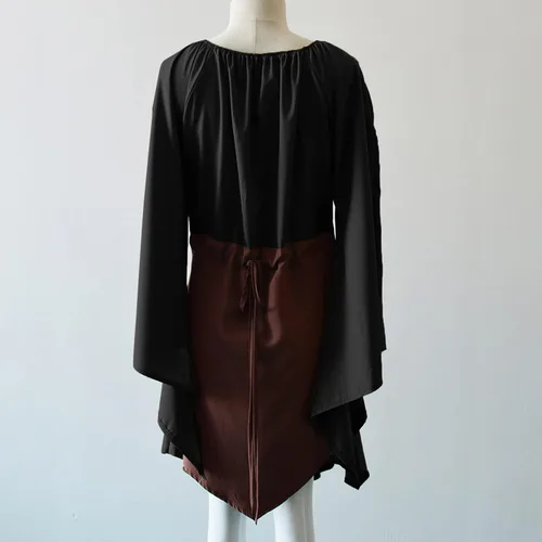 Vista 4 de Black Gothic Dress for Women, Gothic Dress for Women Flare Long Sleeve Retro Costume Dress Medieval Dress