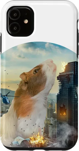 Vista 5 de iPhone 15 Divertido y lindo conejillo de indias es salvaje en el caso de Navidad