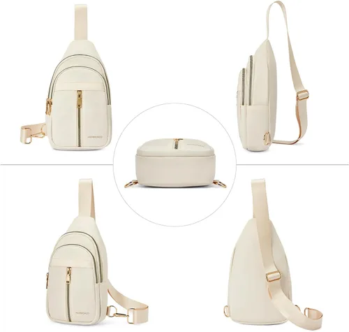 Vista 6 de WESTBRONCO Riñonera pequeña de nailon para mujer, ligera, de gran capacidad