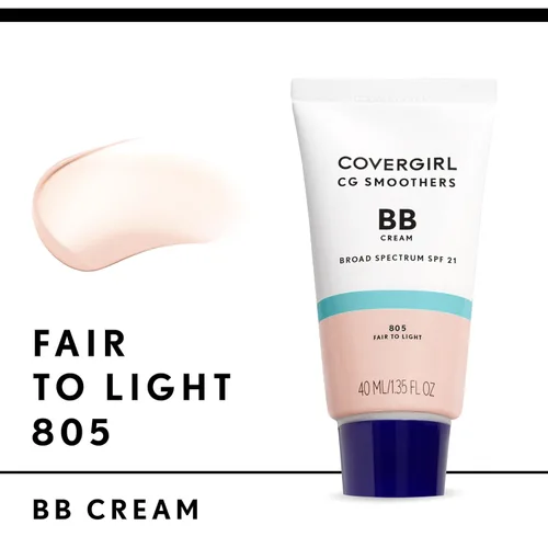 Vista 2 de COVERGIRL Smoothers - Crema BB ligera, Fair to Light 805, 1.35 onzas (el embalaje puede variar) Ligero Hidratante 10 en 1 Potenciador de la piel