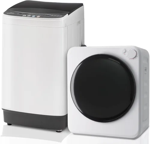 Vista 9 de Erivess Lavadora compacta de 1.9 pies cúbicos, lavadora portátil de 15 libras con 8 programas de lavado, lavadora de lavandería compacta