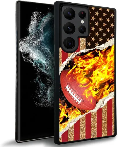Vista 19 de Funda compatible con Samsung Galaxy S23 Ultra, fundas de teléfono de fútbol americano para hombres y mujeres, goma de silicona suave completa
