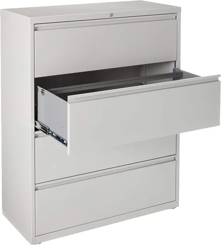 Vista 4 de Lorell Lima lateral de 4 cajones, 42 x 18-5/8 x 52-1/2 pulgadas, gris