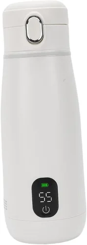 Vista 3 de TOPINCN 11.8 fl oz 316 Caldera eléctrica portátil de acero inoxidable Calefacción inalámbrica Mini caldera de agua caliente para coche al aire libre