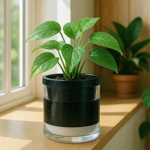 Vista 33 de D'vine Dev - Maceta de terracota negra con riego automático, 4 pulgadas, 37-X-A-3