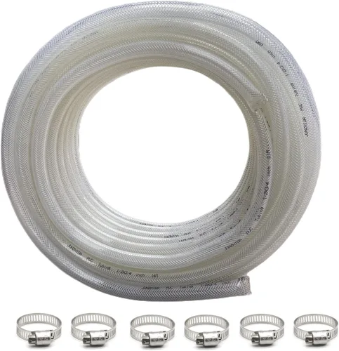 Vista 11 de Tubo de PVC transparente trenzado de alta presión de 1 1/4 pulgadas de diámetro interior x 1 5/8 pulgadas de diámetro exterior de 10 pies, tubo