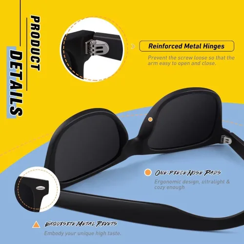 Vista 4 de CGID Retro Polarized Sunglasses for Men Women,Lightweight UV400 Protection Shades