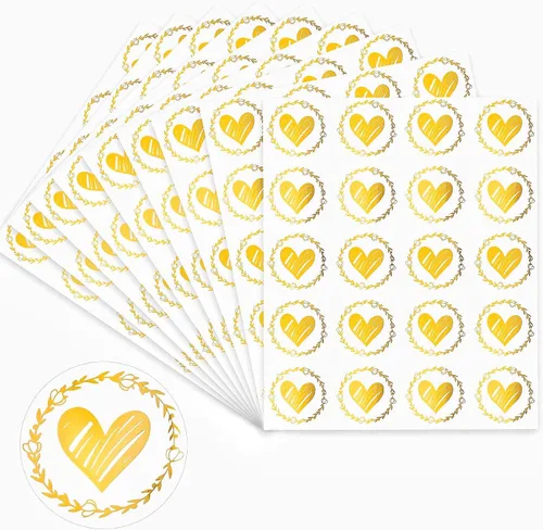 Vista 9 de Zonon - 500 sellos transparentes de corazón para sobre, calcomanías de corazón de boda, calcomanías de amor de 1.26 pulgadas, calcomanía de sellado