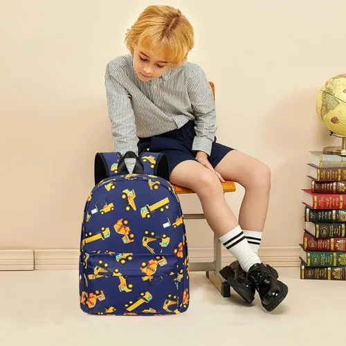 Vista 3 de Bluboon Mochila preescolar para niños y niñas, bolsas escolares para niños y niñas, bolsas escolares para jardín de infantes, Azul, Mochilas Daypack