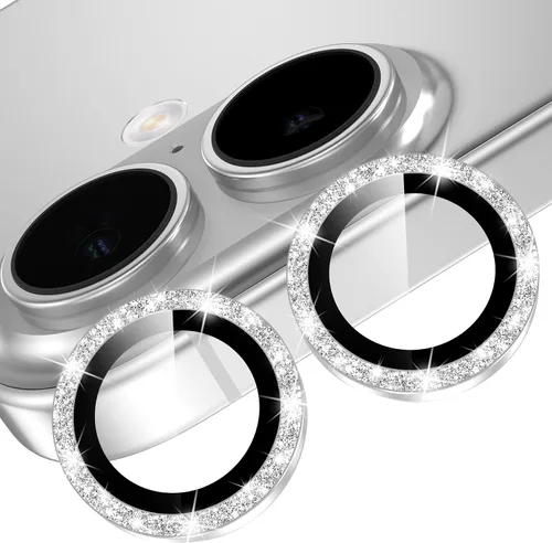 Vista 39 de YWXTW Protector de lente de cámara para iPhone 15/15 Plus/16e/ 17e, anillo de metal antiarañazos individual protector de pantalla de vidrio templado