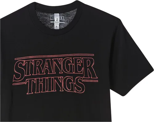 Vista 3 de Stranger Things Camiseta con logotipo de neón para hombre