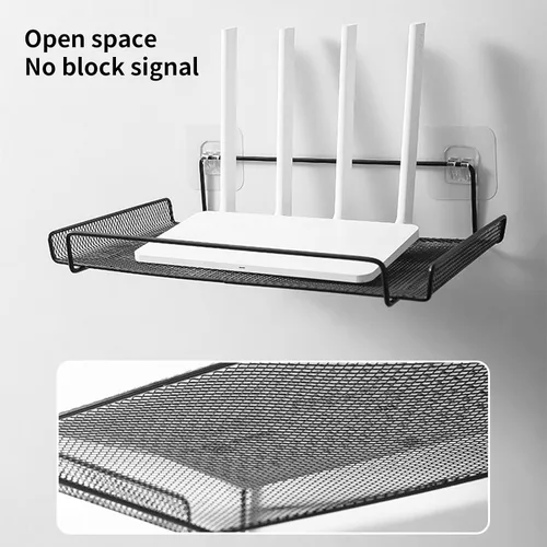 Vista 6 de Estante de almacenamiento, enrutador WiFi, estante de enrutador WiFi, estante de almacenamiento de gestión de perforaciones montado en la pared
