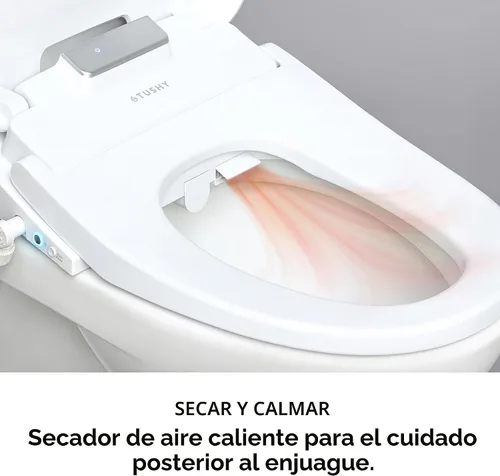 Vista 6 de TUSHY Aura - Asiento de bidé eléctrico de lujo Asiento de inodoro con calefacción con control de temperatura, agua caliente ajustable al instante