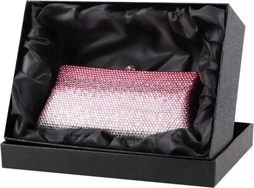 Vista 7 de Evevictor Bolso de mano bolso de noche bolsa de dinero rosa degradado para Halloween fiesta cita y Navidad Rosado