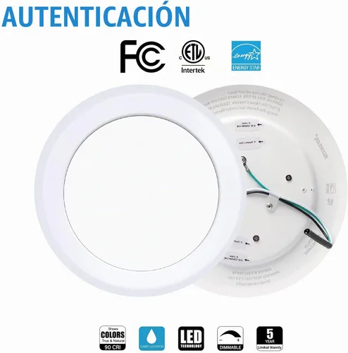 Vista 2 de ECOELER Luces LED de disco de montaje empotrado regulables de 6 pulgadas, 16.5 W, 1000 lm, luz de día de 5000 K, luz de techo de montaje