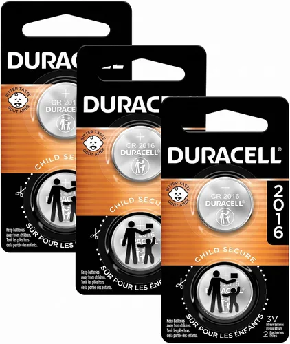 Vista 12 de Duracell Batería de litio 2016, 1 unidad (paquete de 1), características de seguridad infantil. Batería de moneda de litio para llavero, control