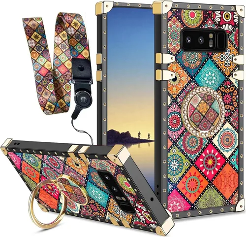 Vista 16 de Funda para teléfono Samsung Galaxy A21S con soporte de anillo, diseño retro elegante de lujo, estampado de leopardo, guepardo, dorado, protección