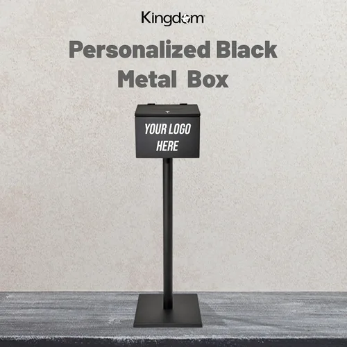 Vista 2 de Kingdom - Caja de pie con cerradura y llave, donación, sugerencia, punta, caja de colección para iglesia, hogar, oficina. Seguro con llaves