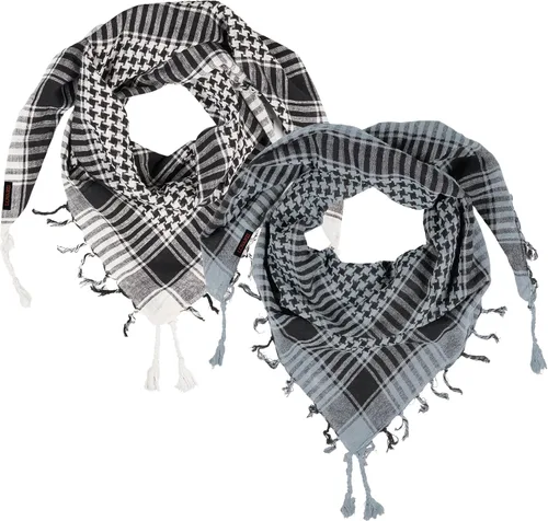 Vista 77 de LOVARZI Shemagh Cottons Arab Keffiyeh - Bufanda militar táctica para cabeza y cuello
