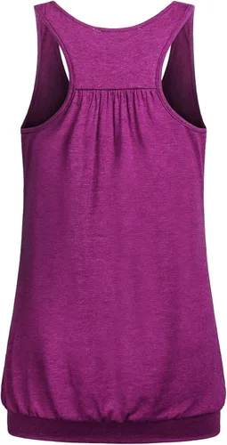 Vista 2 de Miusey - Camiseta sin mangas, para mujer, cuello redondo, ajuste holgado, espalda cruzada, de entrenamiento