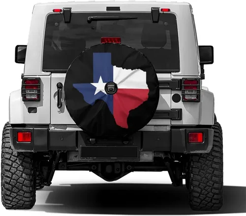 Vista 20 de Delerain Cubierta de neumático de repuesto con bandera de Texas con orificio de cámara de respaldo para caravana, remolque, SUV, camión y muchos