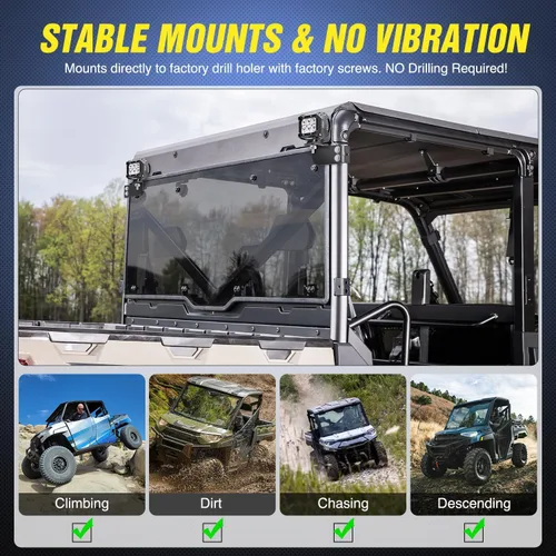 Vista 6 de Nilight Soportes de montaje para barra de luces de respaldo del techo trasero Luces LED inversas Compatible con jaula Pro-fit de Polaris Compatible