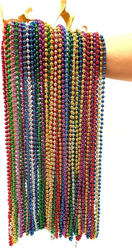 Vista 6 de Collares metálicos festivos con cuentas