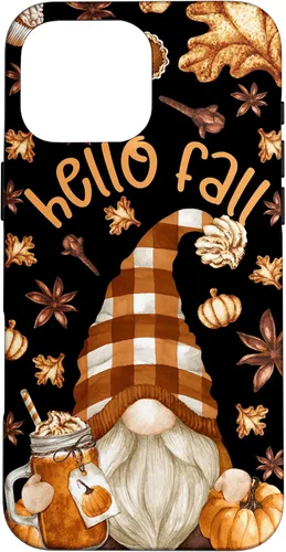 Vista 19 de Pumpkin Spice Coffee Hello Fall Funny Thanksgiving Gnome Case for iPhone 16