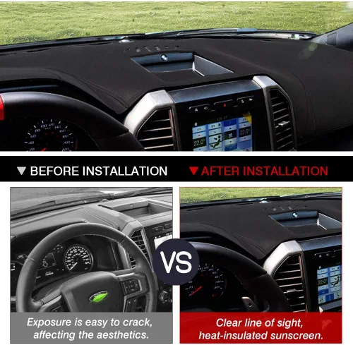 Vista 5 de CARTIST - Alfombrilla para salpicadero con protector de sol y UV para Ford F-150 F150 2015-2018 2019 2020, accesorios para tablero de salpicadero
