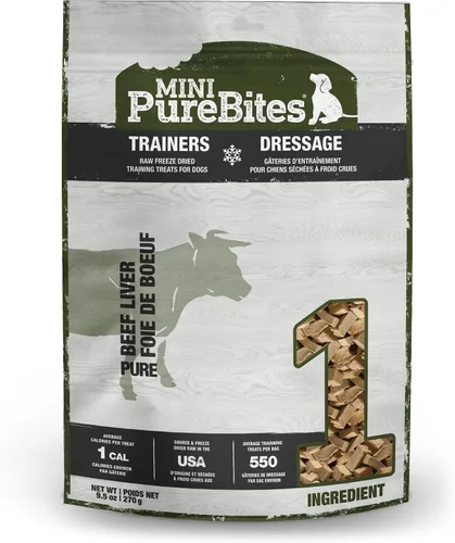 Vista 7 de PureBites Mini Golosinas de Res Liofilizadas para Perros, 1 Ingrediente, Hecho en EE. UU., 3oz