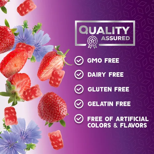 Vista 7 de Gomitas de fibra para adultos – Fibra soluble 0.14 oz por porción – Suplemento de fibra prebiótica a base de plantas para salud digestiva, salud