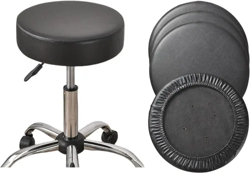 Vista 16 de HAOYONG Juego de 2 fundas redondas para taburetes de bar, impermeables, de poliuretano, fundas elásticas para taburetes de bar, fundas para sillas