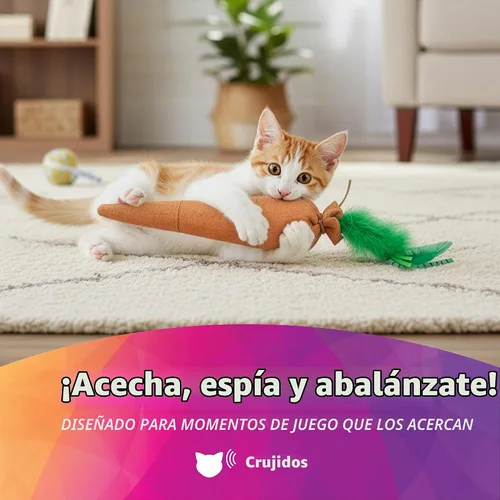 Vista 5 de SmartyKat Kolossal Karrot Crinkle Kicker - Juguete para gatos con hierba gatera, color naranja, Jumbo