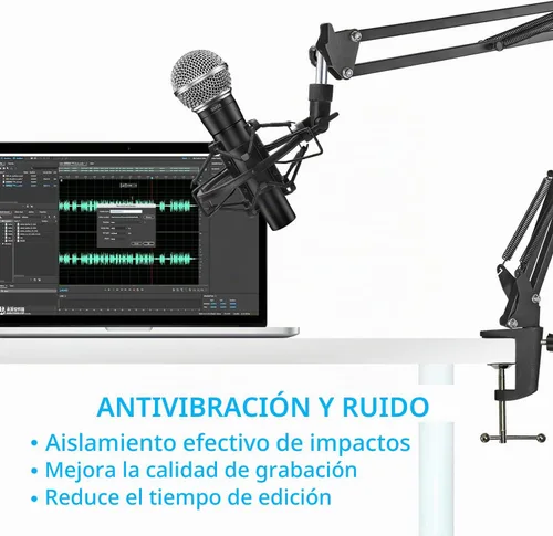 Vista 3 de SUNMON SM58 Soporte de montaje de choque para micrófono para reducir la vibración y el ruido, adecuado para Shure SM58-LC, SM58-CN Micrófono vocal