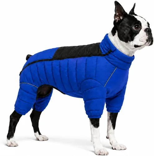 Vista 38 de Suéter para Perro ArmyGreen, Resistente al Viento, Reflectante - Chaqueta de Invierno Dirigible para S, M, L - Cremallera, Tallas Ajustables Verde