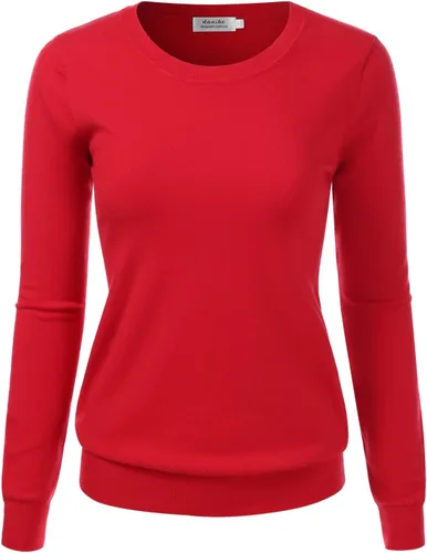 Vista 7 de Suéter Pullover de Punto Suave Premium para Mujer con Cuello Redondo y Manga Larga (S-XXL)