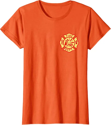 Vista 42 de Camiseta con logotipo de bomberos con símbolo de bombero, Negro