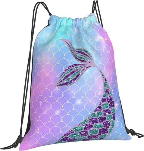 Vista 2 de BWBFVPW Mochila con cordón de dinosaurio para niños, mochila de viaje, Sirena, Classic