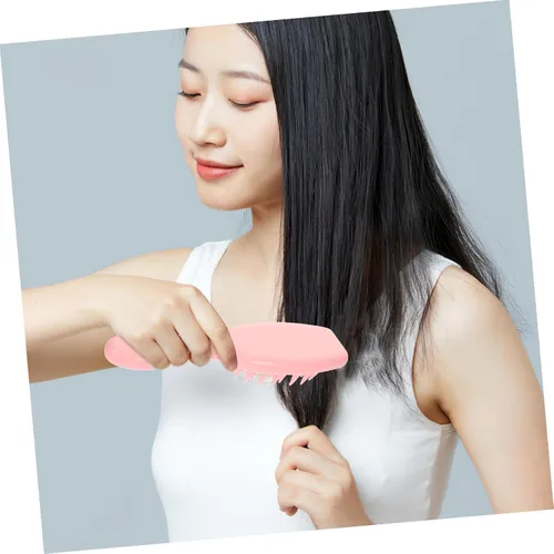 Vista 8 de Cepillo de silicona para lavar el cabello con asa, peine para caspa, cepillo para champú para el cabello, cepillo exfoliante para limpieza
