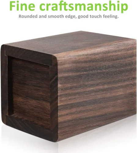Vista 3 de Toyvian Caja de madera para bolígrafos, organizador de escritorio multiusos, caja de almacenamiento de madera natural ecológica (nogal negro)