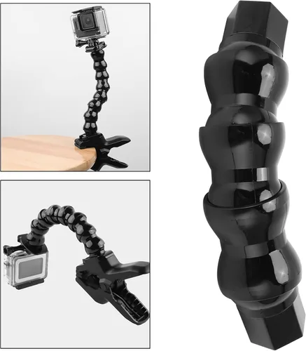 Vista 3 de YYOYY Soporte para manguera de cámara, soporte de mandíbulas monopod, soporte de brazo flexible de 4 secciones, montaje de orificios de tornillo