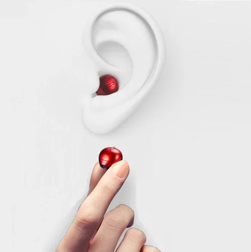 Vista 9 de Auriculares invisibles con Bluetooth, minúsculos, discretos, ocultos, para el trabajo, pequeños canales auditivos Negro
